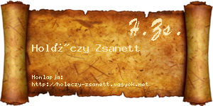 Holéczy Zsanett névjegykártya